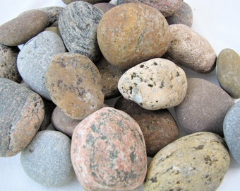River Rock - Natural Beach Stones - Weathered Round Rocks - 5 pounds