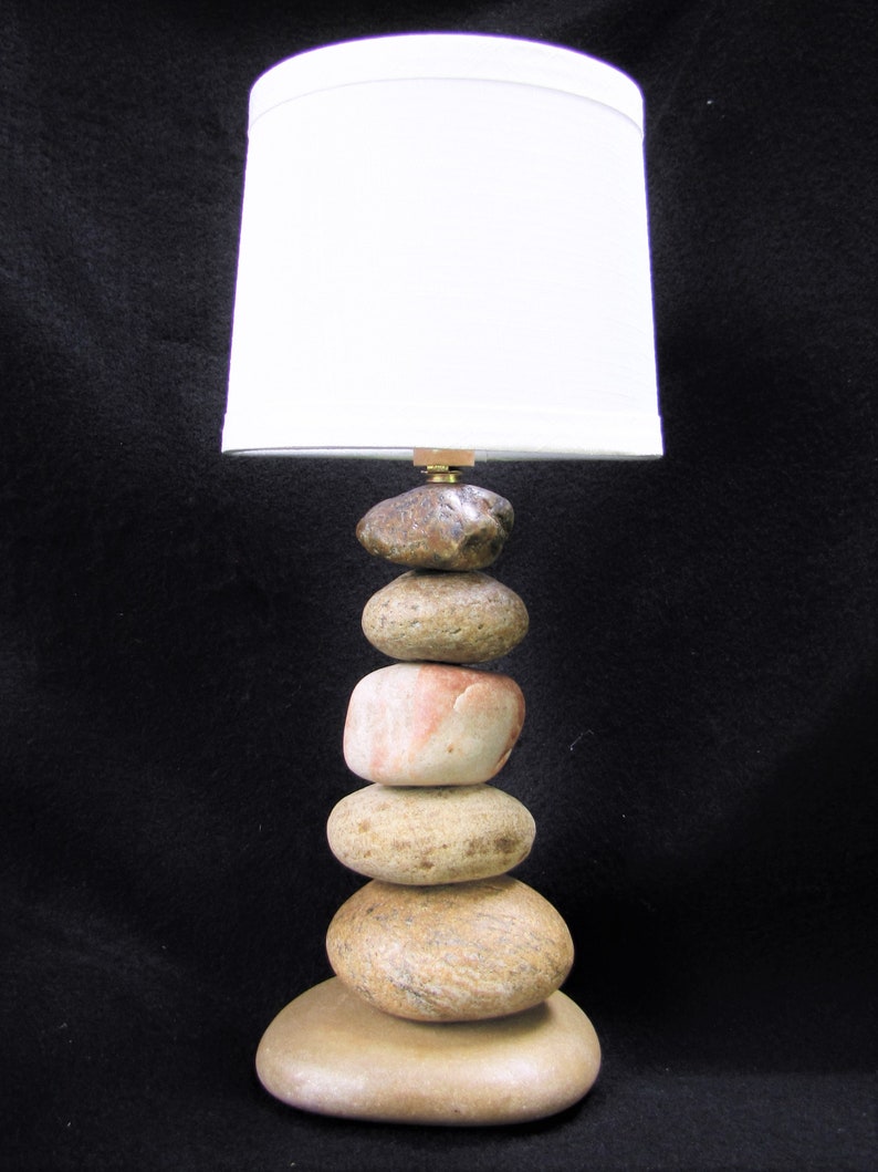 Small Rock Lamp 12 tall with Lamp Shade image 8