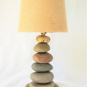 Small Rock Lamp 12 tall with Lamp Shade image 3