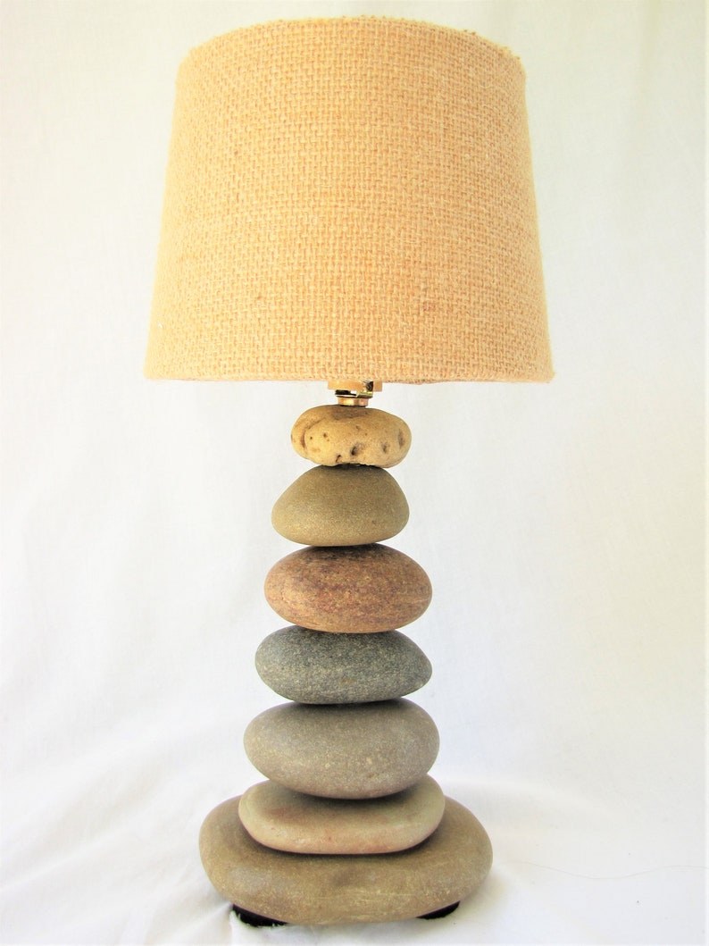 Small Rock Lamp 12 tall with Lamp Shade image 3