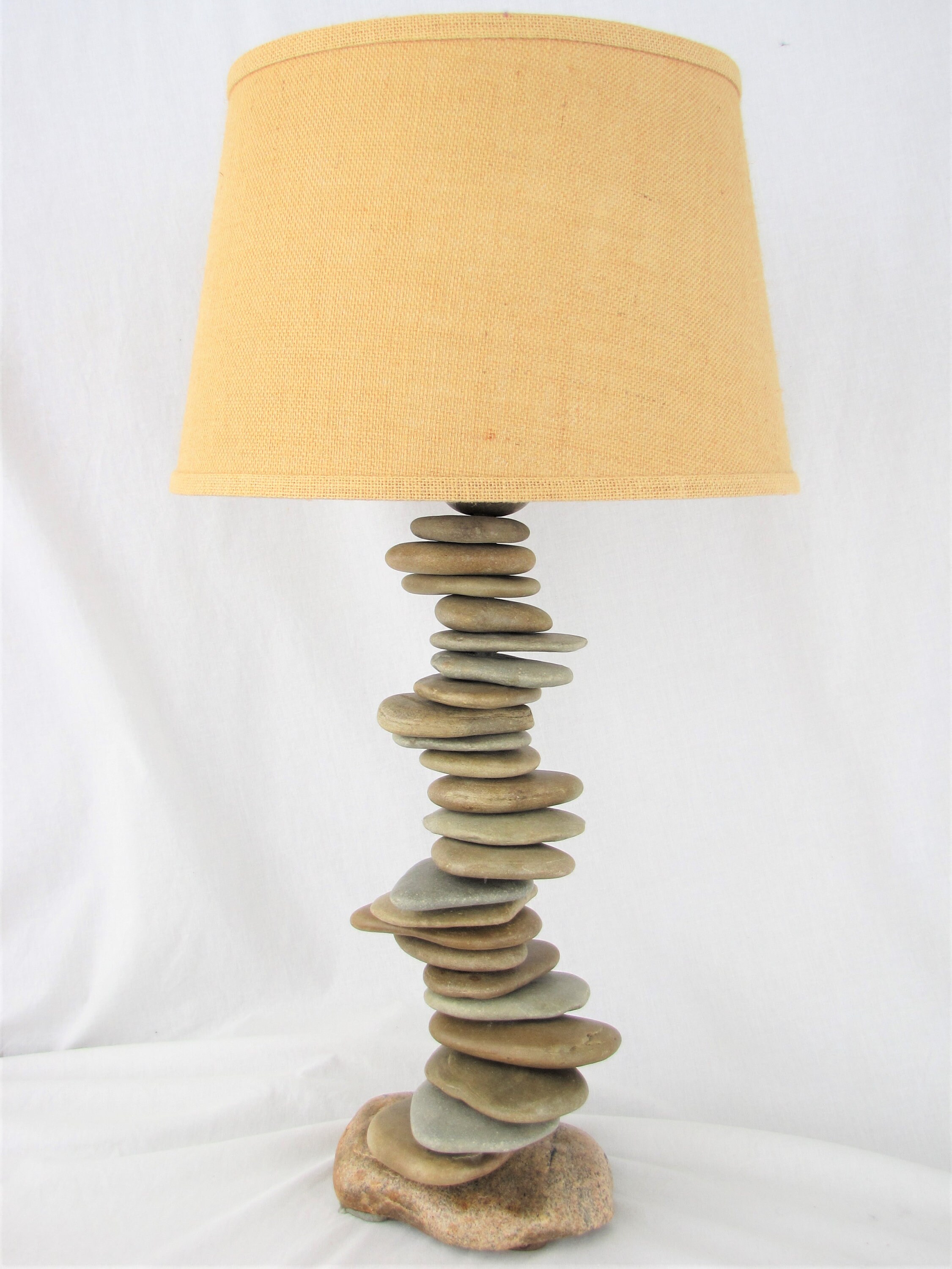 Stacked stone table lamp deals