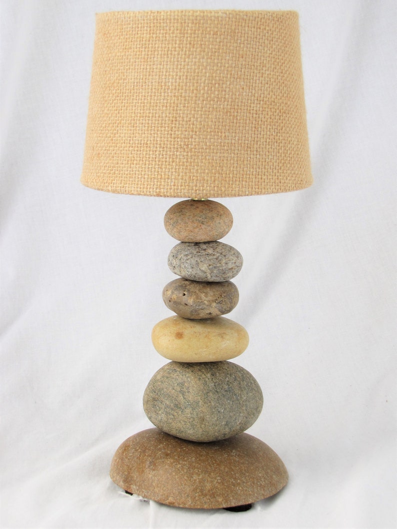 Small Rock Lamp 12 tall with Lamp Shade image 6