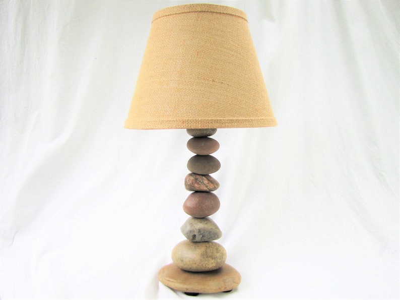 Rock Lamp medium 20 Tall Stacked Stone Cairn Lamp Etsy