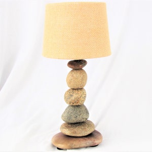 Small Rock Lamp 12 tall with Lamp Shade image 1