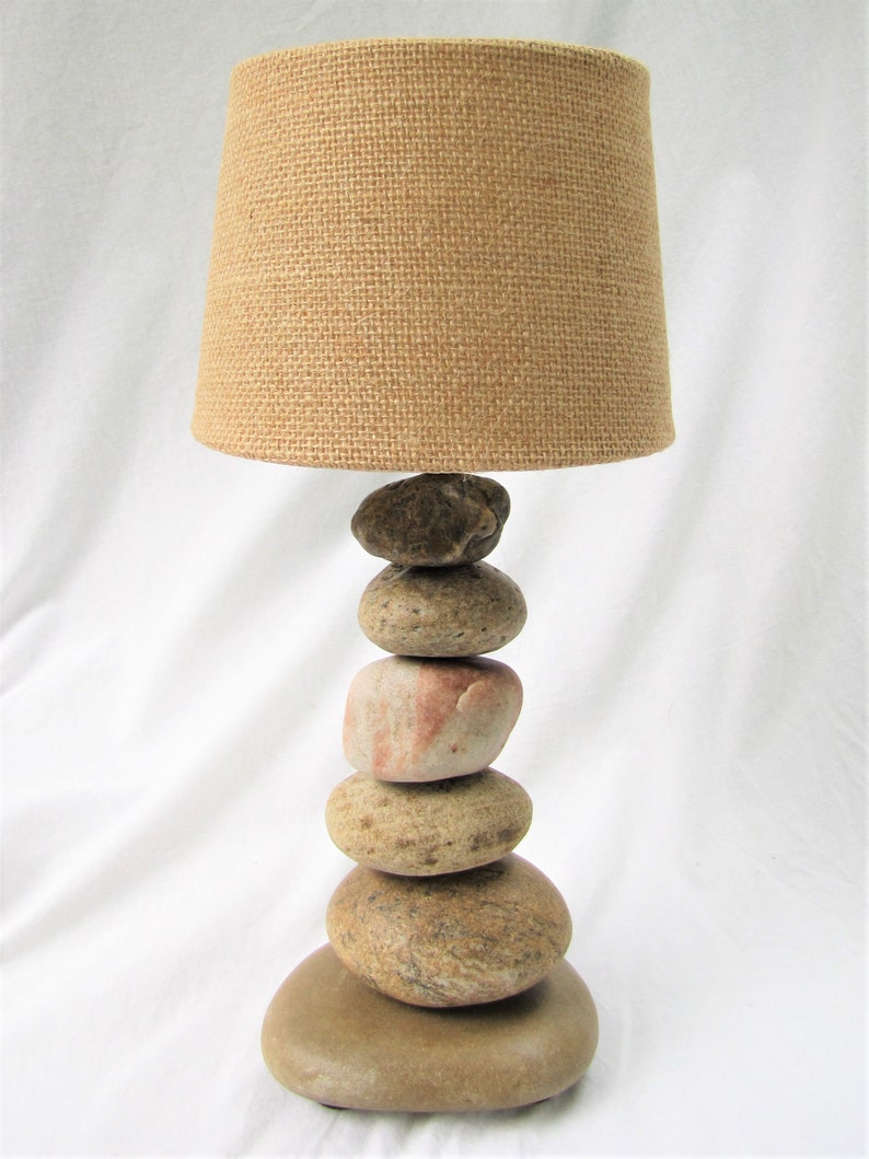 Small Rock Lamp 12 tall with Lamp Shade image 5