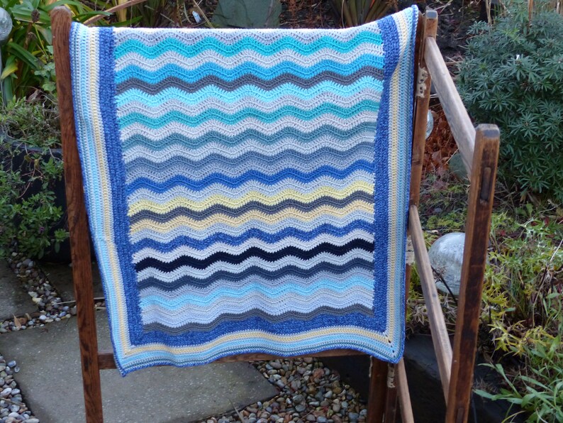 Handmade Crochet Baby Blanket With Matching Bobble Hat Made Etsy