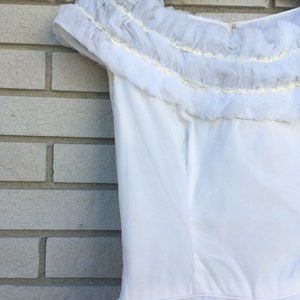 VTG jaren 1950-jaren 1960 witte Tule bruiloft/prom jurk
