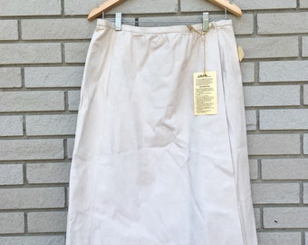 Vtg Deadstock Vegan Cream Suede 80s Skirt - Joseph Simon