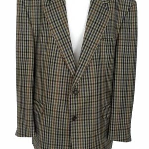 Blazer Gérard Darel En Laine Et Soie - Carreaux Prince De Galles Marron/noir, Taille 40
