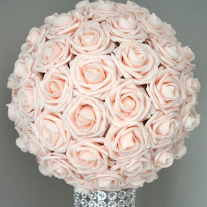 PINK BLUSH Kissing Ball. Wedding Centerpiece. BLUSH Flower Ball. Pomander. Wedding Decor. Flower Girl.