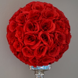 RED Flower Ball. Red Kissing Ball. Red Pomander. Red WEDDING CENTERPIECE. Red Flower Girl Bouquet. Red Centerpiece. Pick Color