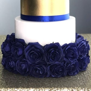 ROYAL BLUE ROSE Cake Stand. Royal Blue Wedding. Wedding Cake Stand. Flower Cake Stand. Mirrored Cake Stand. Rose Cake Stand. Pick Color