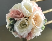 Rustic Flower Ball. Pantone Pomander. Rustic Flower Girl Bouquet. Succulent Bridesmaid Bouquet. Succulent Flower Ball. Church Pew Decor