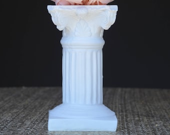 Faux Natural Stone Greek Column Decor.  Roman Pillar Candle Holder. Gatsby decor. Wedding Centerpiece. Vintage Wedding. Greek Decor.