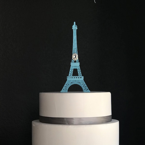 EIFFEL Tower Cake Topper With Rhinestone BROOCH. Paris Wedding Decor. French inspired centerpiece. Eiffel Tower CENTERPIECE. Pick Color