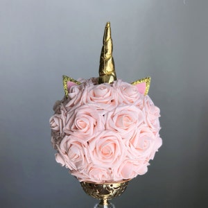 UNICORN Party Centerpiece Unicorn Birthday Party Unicorn Decor Unicorn Decoration Unicorn Flower Ball. Baby Shower. Pick Rose & Horn Color. image 1