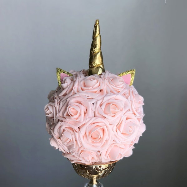 UNICORN Party Centerpiece Unicorn Birthday Party Unicorn Decor Unicorn Decoration Unicorn Flower Ball. Baby Shower. Pick Rose & Horn Color.