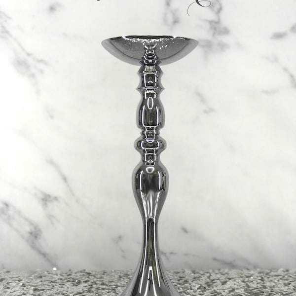 SILVER CENTERPIECE STAND. Silver Candle Holder. Silver Wedding Centerpiece Stand. Silver Wedding Décor. Gold Pomander Stand. Silver Vase.