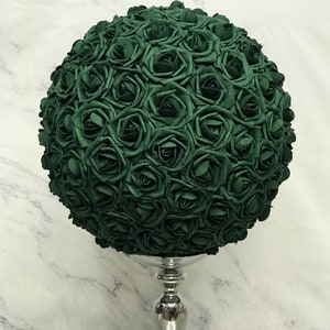 EMERALD GREEN Wedding Centerpiece. Dark Green Rose Ball. Forest Green Flower Ball. Emerald Green Centerpiece. Pick Color. Green Kissing Ball