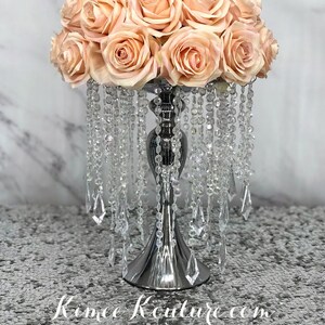 Gold Chandelier Stand With Hanging Crystals Gold Wedding Etsy