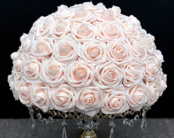 PINK BLUSH  Rose Arrangement. Pink Blush Wedding Centerpiece. Half Flower Ball. Floating Pomander. Bridal Shower. Quinceanera. PICK Color