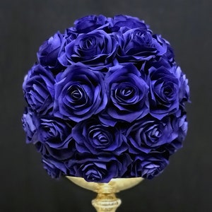 ROYAL BLUE Rose Ball.  Royal Blue Flower Ball. Royal Blue Pomander. Royal Blue Centerpiece. Royal Blue Wedding. Quinceanera. Pick Rose Color