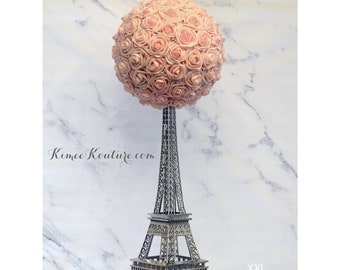 Eiffel Tower CENTERPIECE SET.  Paris Wedding Decor. Parisians Theme Decor. French inspired centerpiece. Topiary Centerpiece. PICK Color