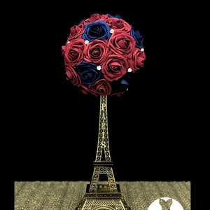 Eiffel Tower CENTERPIECE SET with Bling Pearl Pomander. Parisians Theme Decor. Paris Wedding Decor. French centerpiece. Pick Your Color.