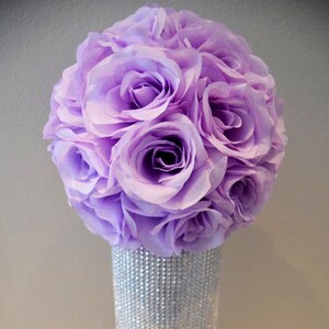 LAVENDER flower ball, WEDDING CENTERPIECE, Lilac wedding pomander, Lilac kissing ball, Lavender flower girl bouquet 7 8 10 12 14 16 18 image 1