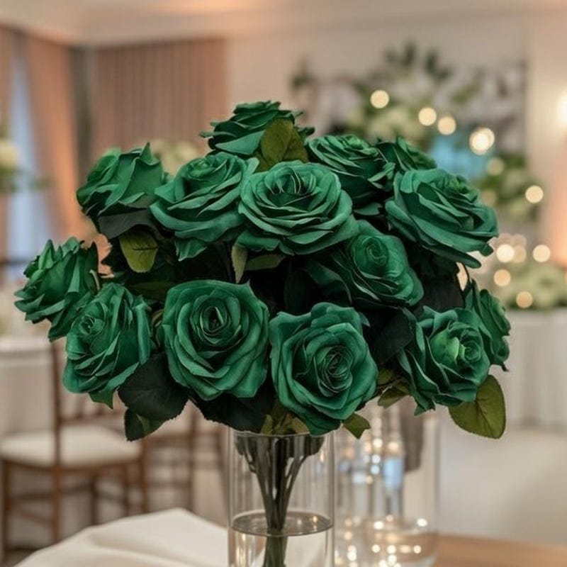 Green Silk Roses - Etsy