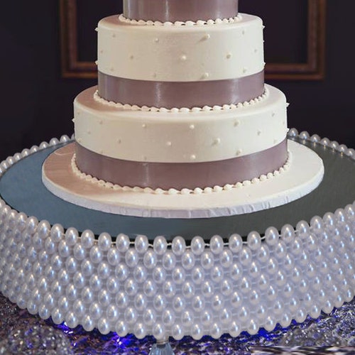 PEARL Cake Stand With Crystal Feet. Round Pearl Cake Stand. Etsy