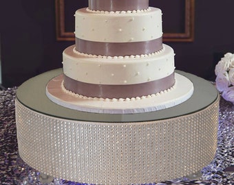 RHINESTONE CAKE STAND. Wedding Cake Stand. Silver Wedding. Silver Cake Stand. Silver Birthday. Silver Quinceanera. Silver Sweet 16.