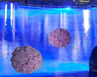 Floating Pomander. Silk Garden Rose Floating Kissing Ball. Floating Rose Arrangement. Pool Party Decor. Floating Rose Ball. Pick Your Color.