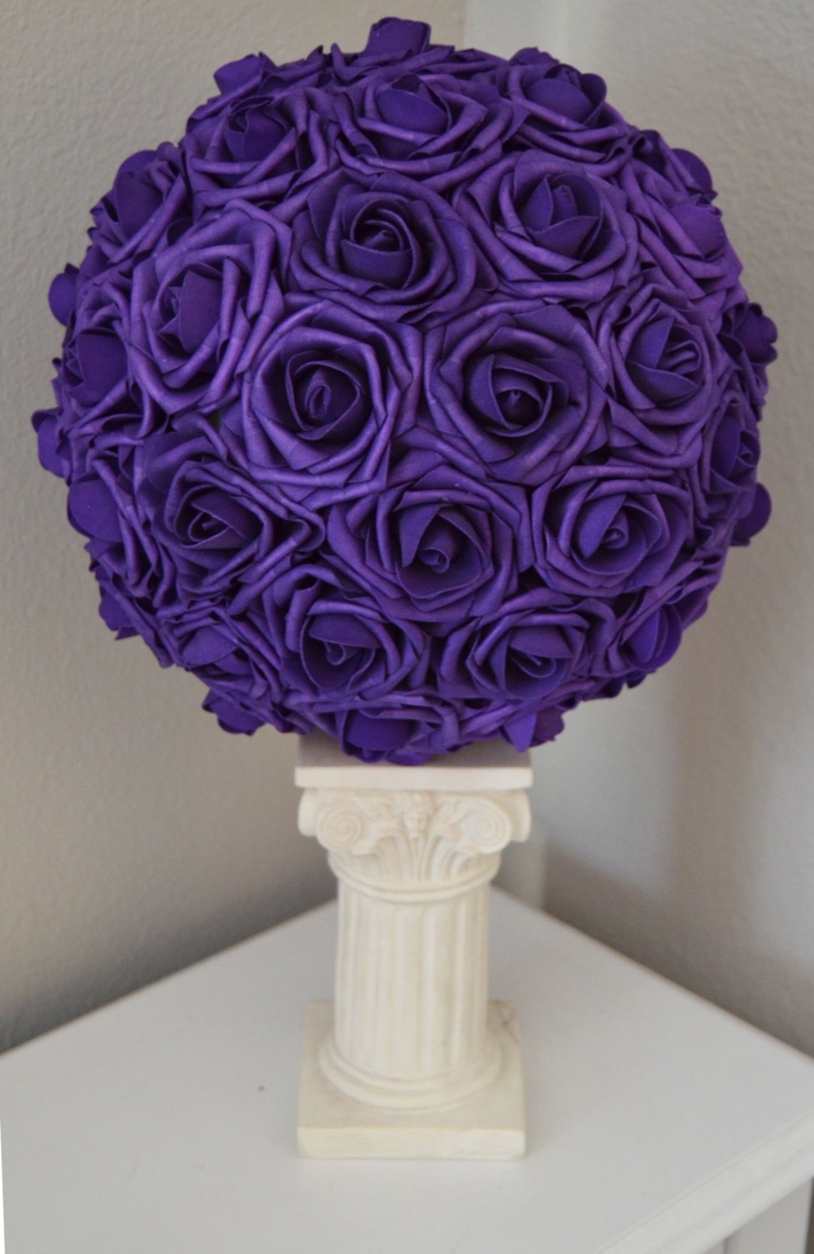 PURPLE Flower Ball Premium Real Touch Foam Rose WEDDING Etsy