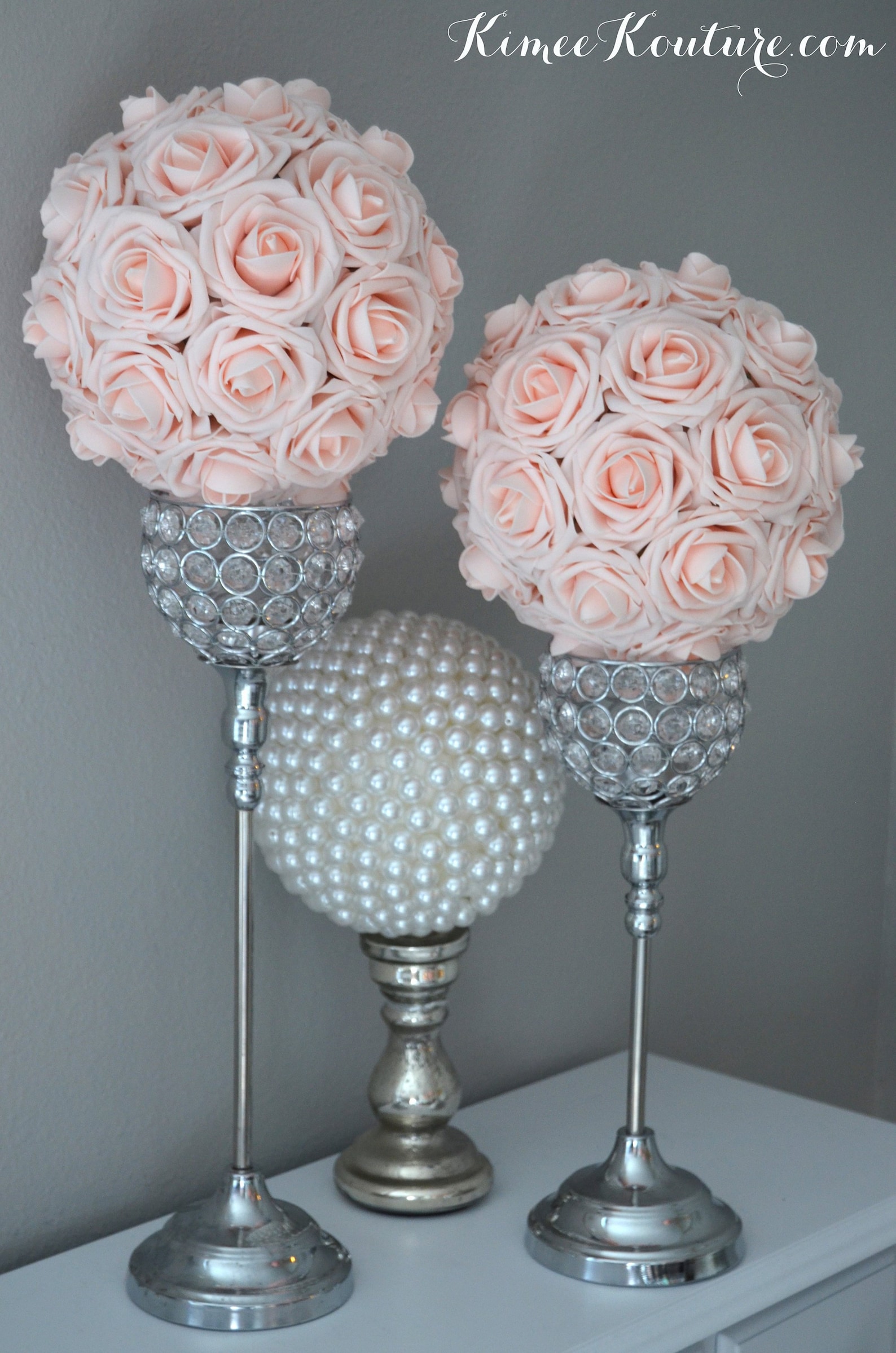 PINK BLUSH Kissing Ball. Wedding Centerpiece. Pink Blush Etsy