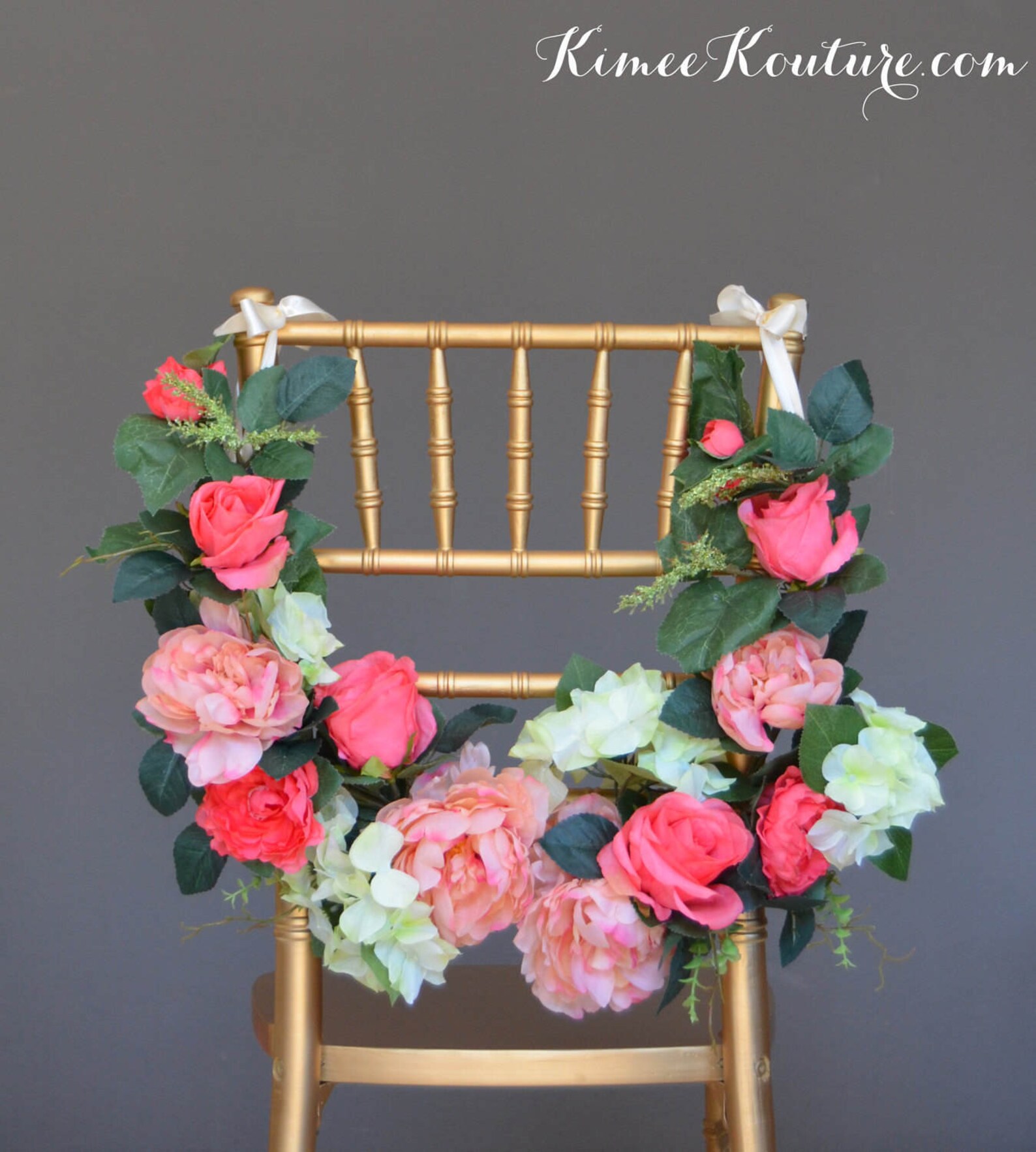 FLORAL CHAIR SWAG. Sweetheart Table Decor. Brides Chair Decor. Etsy