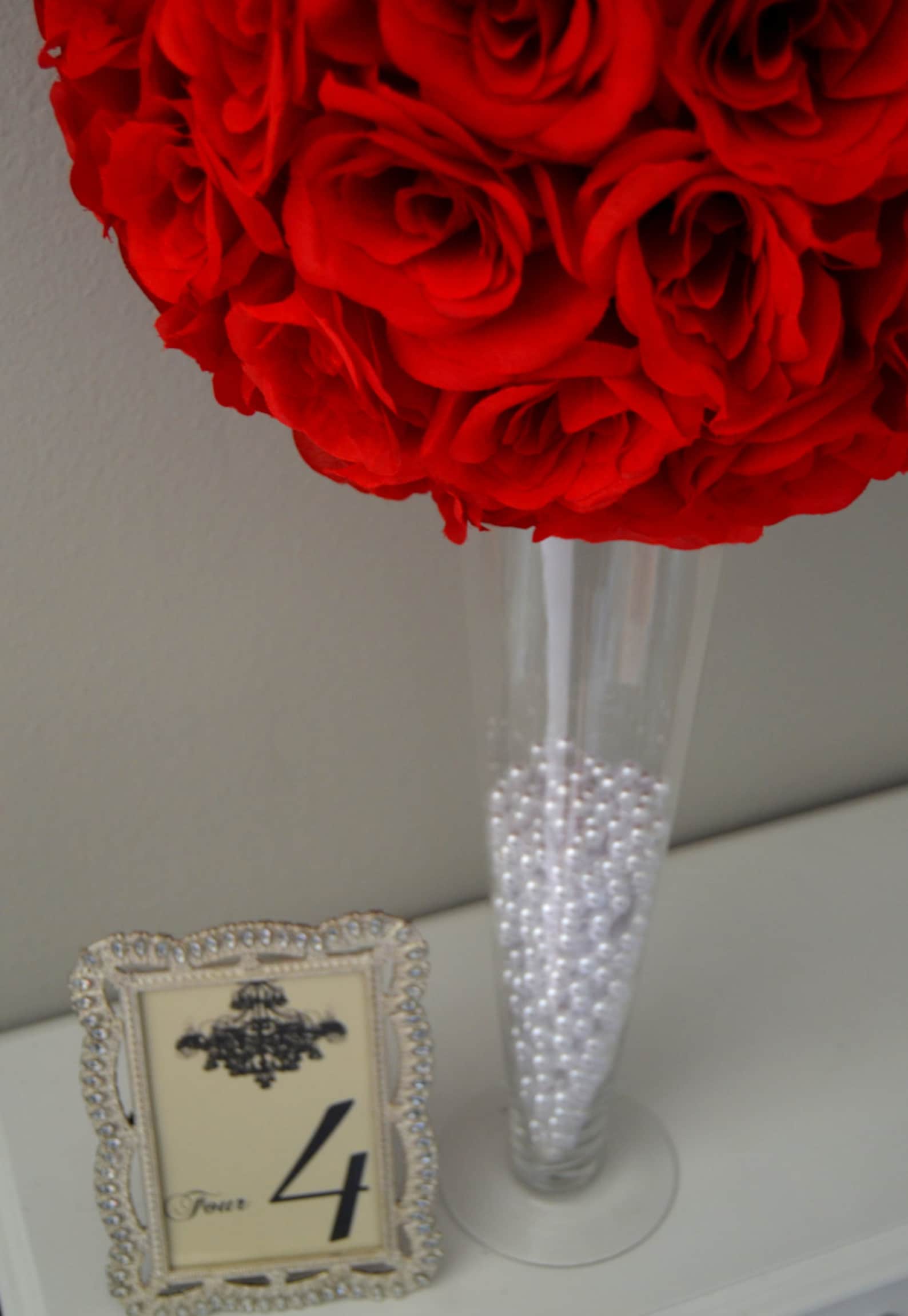 RED Flower Ball. Red Kissing Ball. Red Pomander. Red WEDDING Etsy