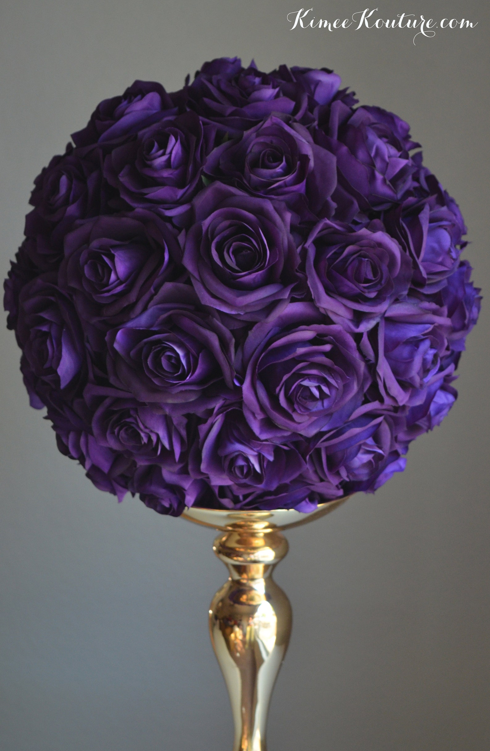 PURPLE FLOWER BALL. Purple Wedding Centerpiece. Purple Rose Etsy