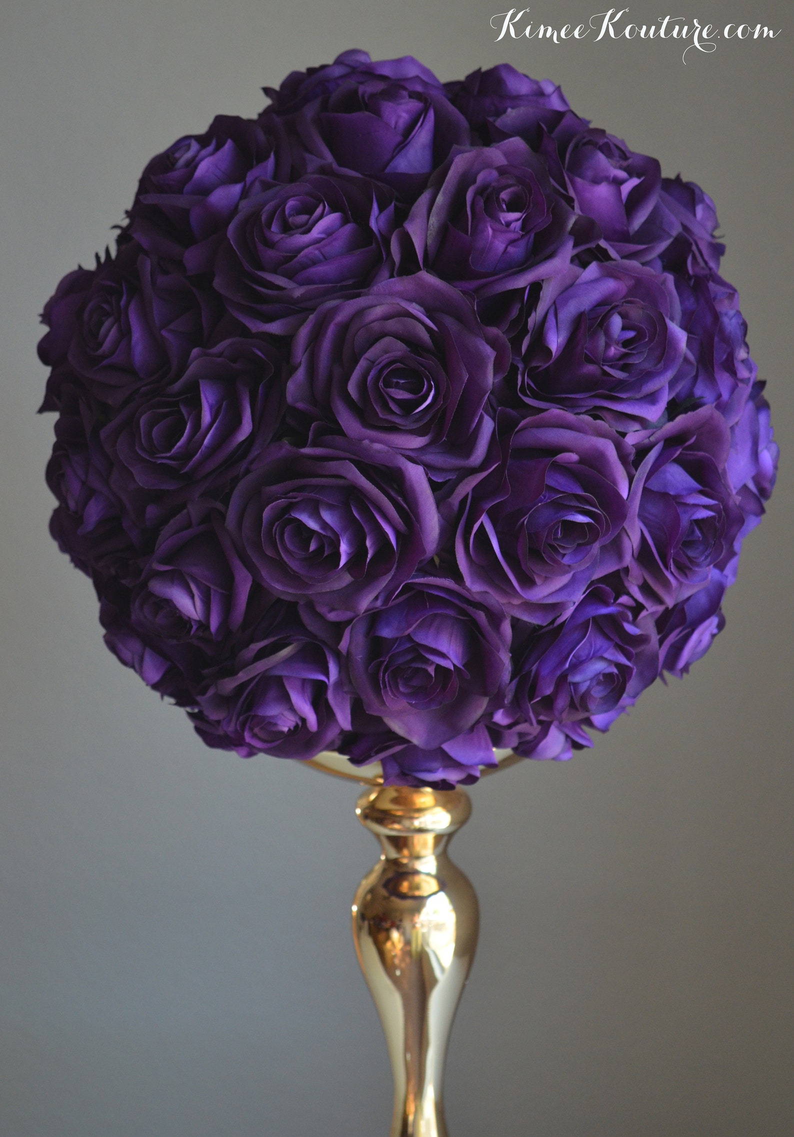 PURPLE FLOWER BALL. Purple Wedding Centerpiece. Purple Rose Etsy