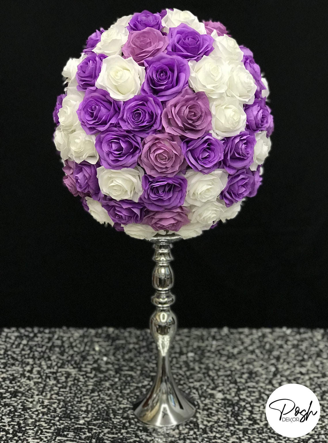 PURPLE LILAC and IVORY Centerpiece. Purple Wedding Etsy