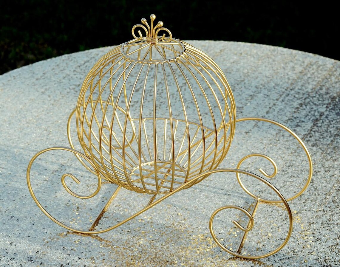 LARGE GOLD Cinderella Carriage Wedding Centerpiece. Fairytale Etsy