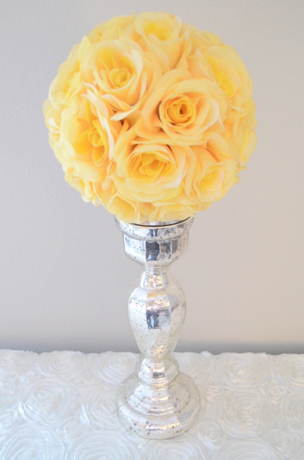 YELLOW flower ball WEDDING CENTERPIECE yellow pomander Etsy