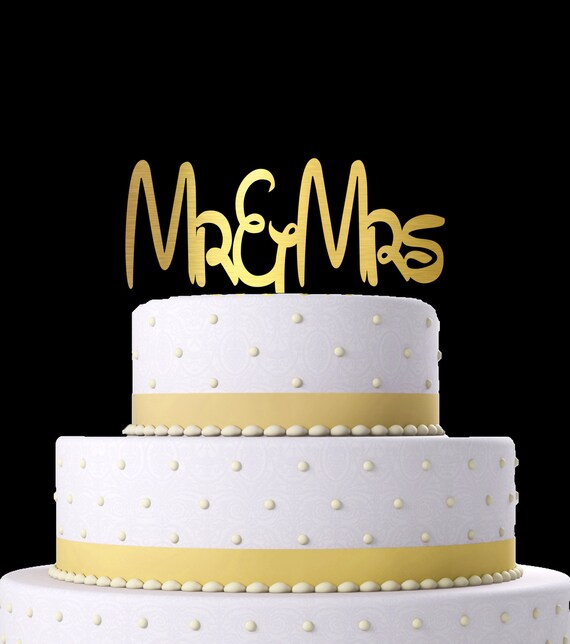 Disney Themed Wedding Cake Topper Disney Themed Mr Mrs Cake Etsy