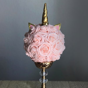 UNICORN Party Centerpiece Unicorn Birthday Party Unicorn Decor Unicorn Decoration Unicorn Flower Ball. Baby Shower. Pick Rose & Horn Color. image 4