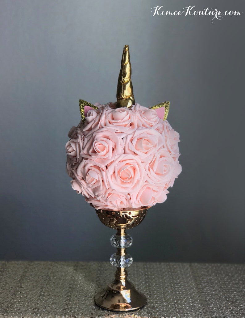 UNICORN Party Centerpiece Unicorn Birthday Party Unicorn Decor Unicorn Decoration Unicorn Flower Ball. Baby Shower. Pick Rose & Horn Color. image 4