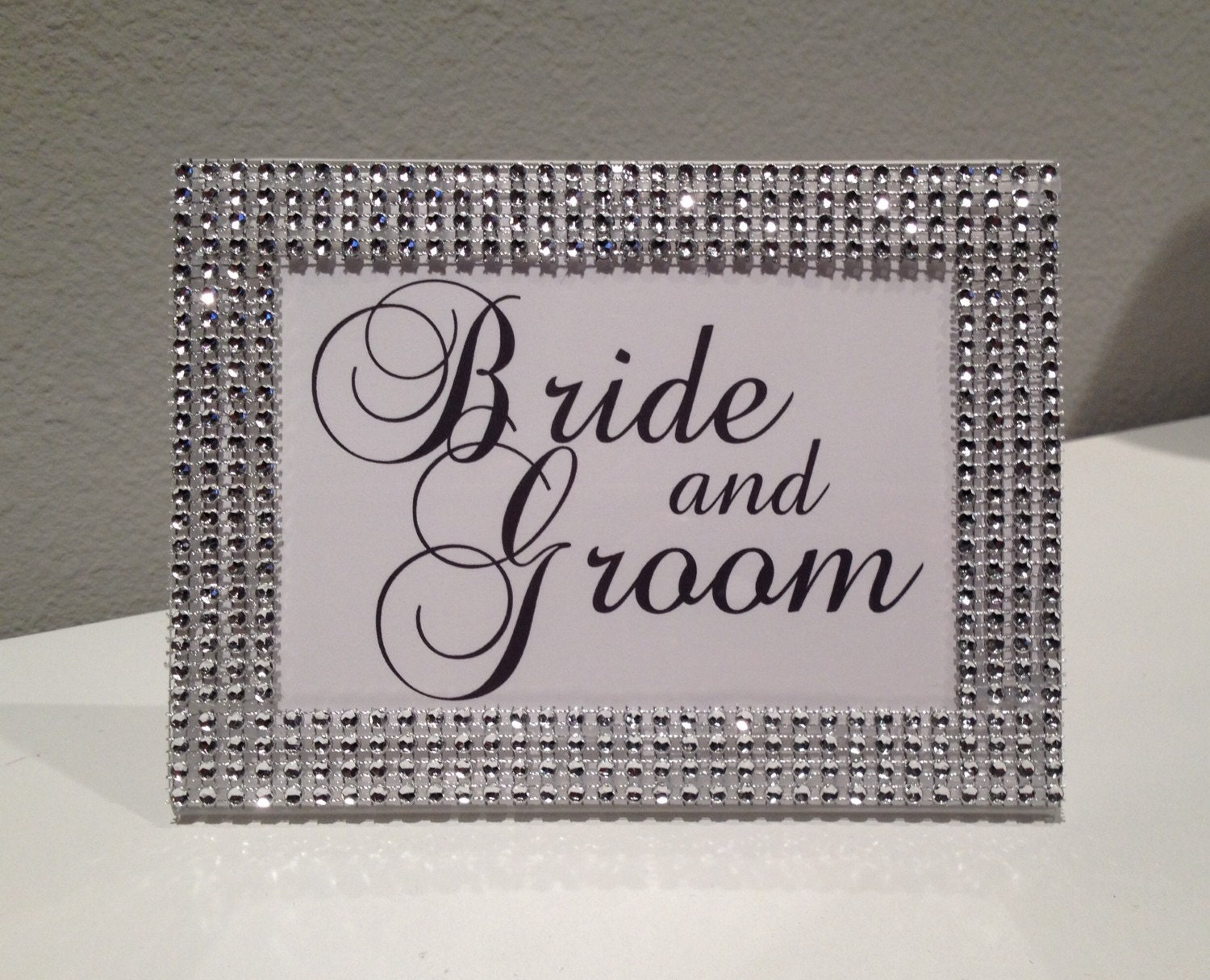 RHINESTONE Frame with BRIDE and GROOM. Bride And Groom Frame. Etsy