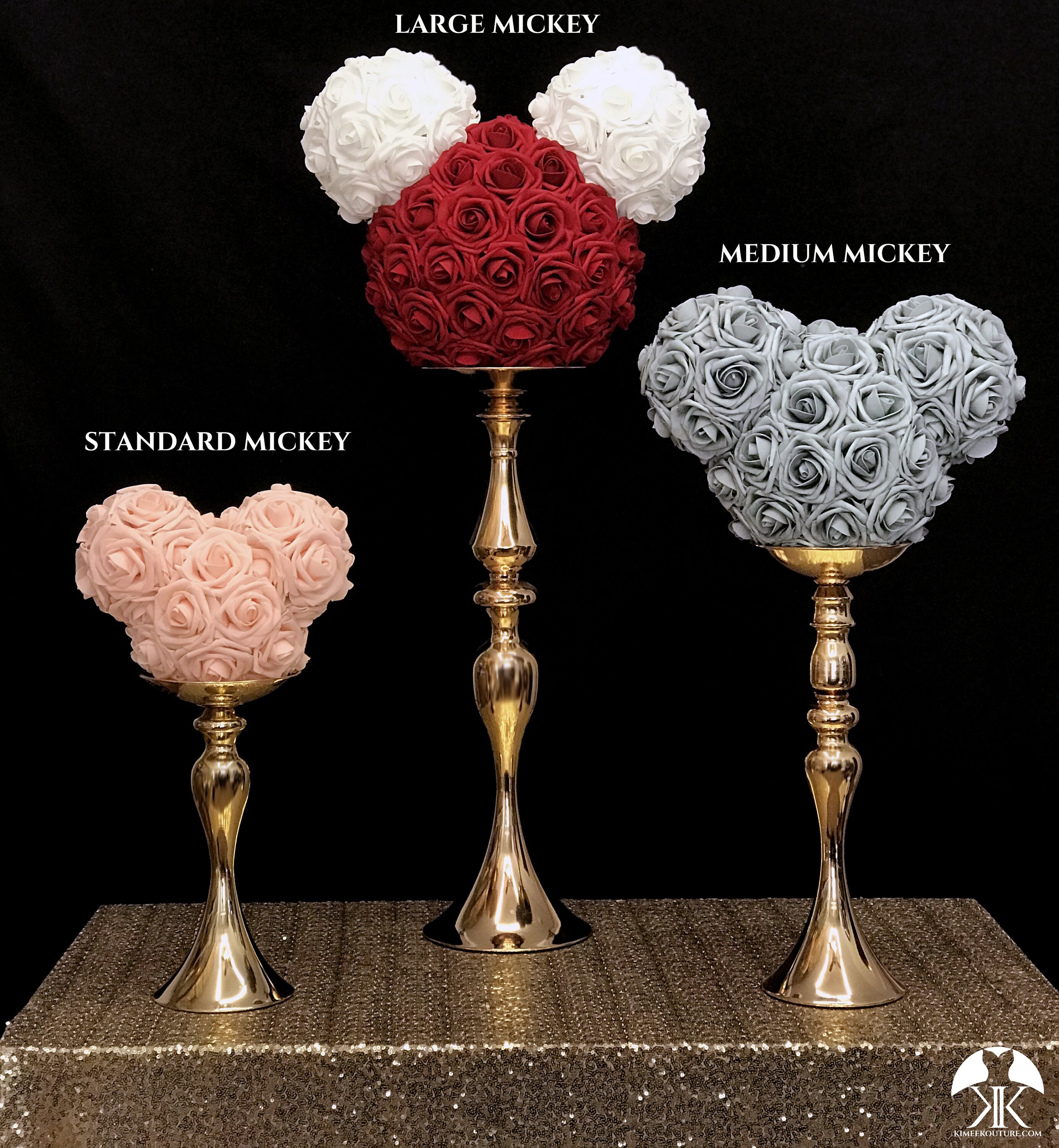 Disney Wedding Flower Pins-bouquets-corsages-boutonnieres-centerpieces-Bridesmaids-Flower  Girls-Silver Bouquet Picks