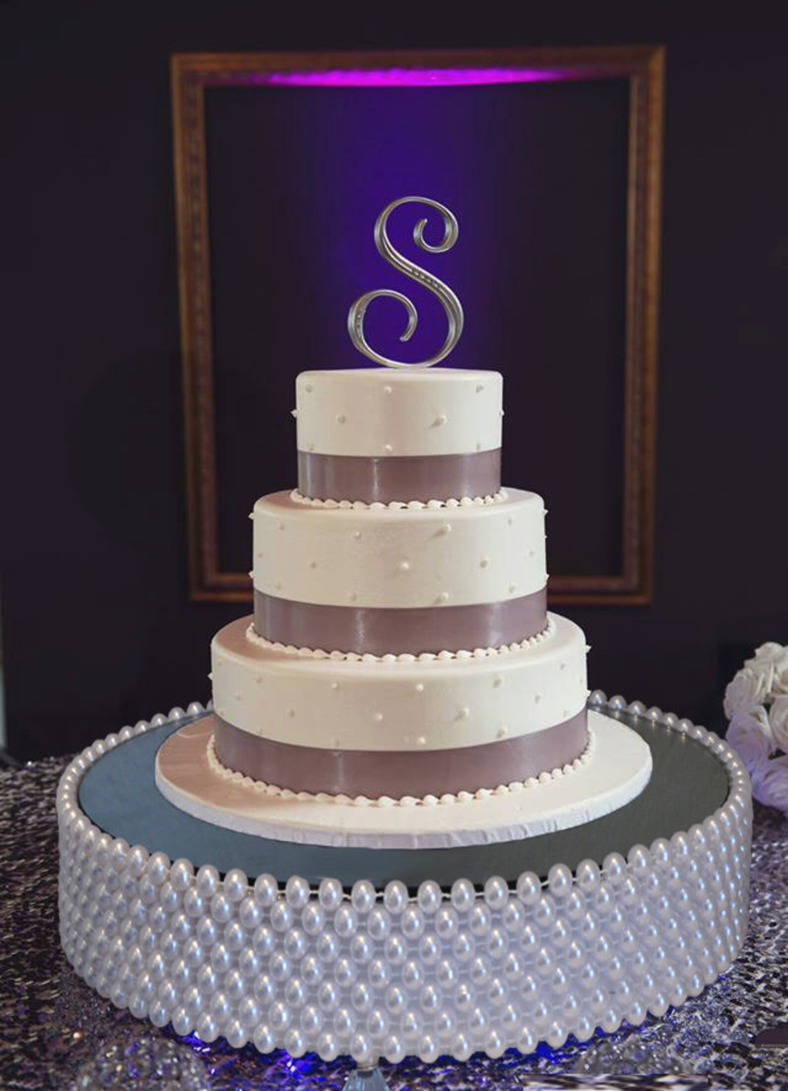 PEARL Cake Stand With Crystal Feet. Round Pearl Cake Stand. Etsy