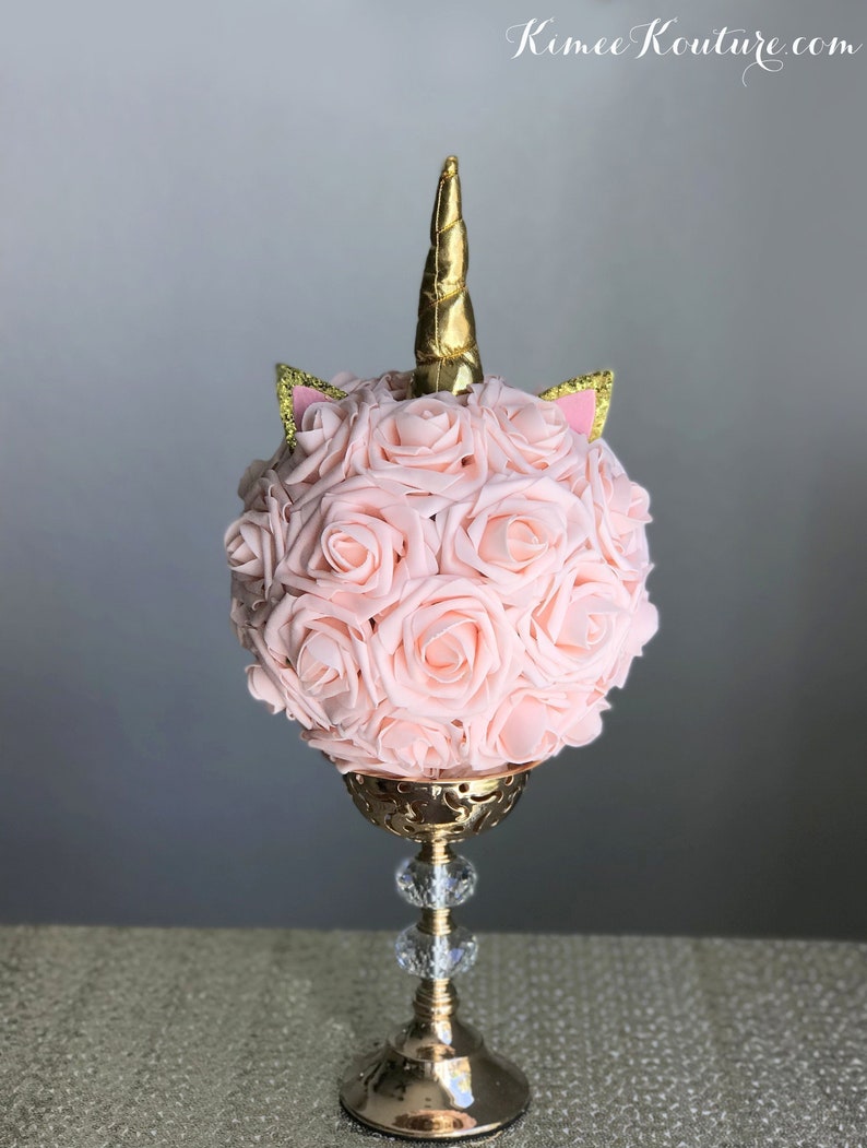 UNICORN Party Centerpiece Unicorn Birthday Party Unicorn Decor Unicorn Decoration Unicorn Flower Ball. Baby Shower. Pick Rose & Horn Color. image 1