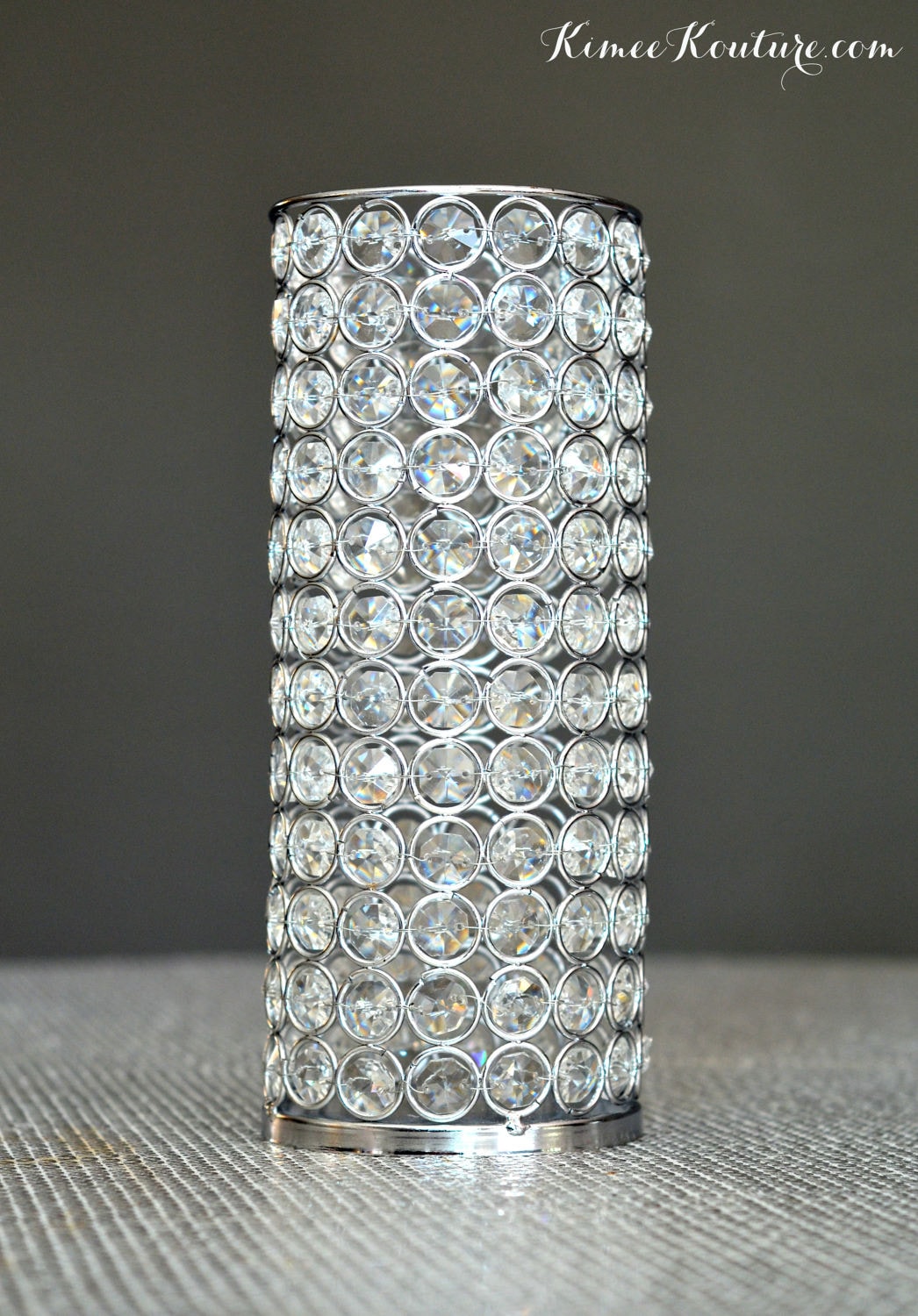 RHINESTONE Candle Holder. RHINESTONE VASE. Silver Bling Etsy